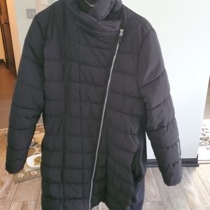 Ana long black puffer, size 2x